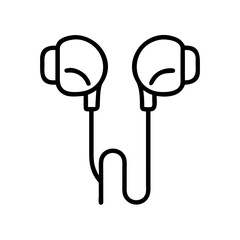 Earphone icon vector line art