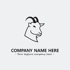 Head of goat illustration black and white for logo company vector image
