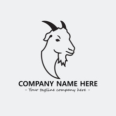 Head of goat illustration black and white for logo company vector image
