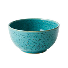 Teal Speckled Ceramic Bowl: Food Dish Stock Photo