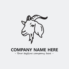 Head of goat illustration black and white for logo company vector image
