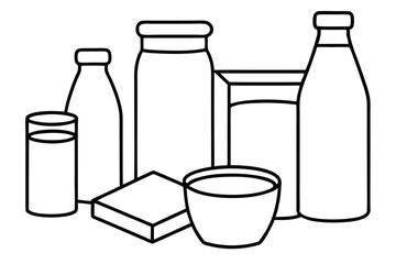 Soy Milk Line Art Detailed Drawing for Clean Modern Illustrations  