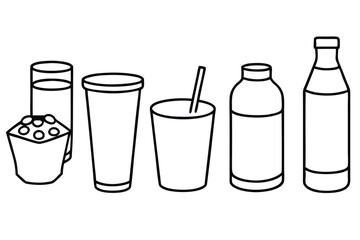 Soy Milk Line Art Detailed Drawing for Clean Modern Illustrations  