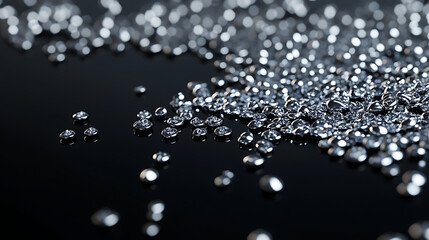 Scattered Diamonds on Black Surface