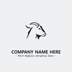 Head of goat illustration black and white for logo company vector image
