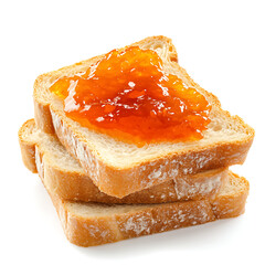 A Tempting Stack Of Golden-brown Toast Generously Topped With Vibrant Orange Marmalade, A Breakfast Delight Ready To Be Savored With Bright Studio Lighting Isolated on Transparent Background