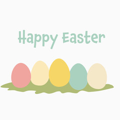 Easter eggs seamless pattern. Cute painted Easter eggs pattern. Stock holiday illustration isolated on a white background.