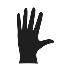 Simple Black Hand Silhouette - Vector Illustration