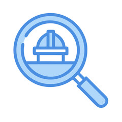 Construction Site Under Magnifying Glass Icon Design