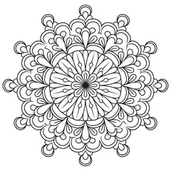 Mandala Design Vector, Black Silhouette Mandala Design