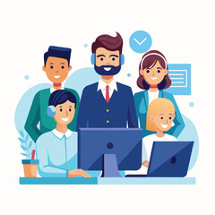 Fototapeta premium professional-business-people--programmer working vector image on white background