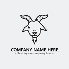 Head of goat illustration black and white for logo company vector image
