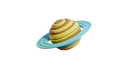 An artistic Saturn with orbit rings, great for astronomy or sci-fi themes.