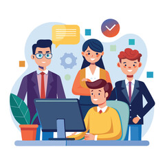 professional-business-people--programmer working vector image on white background