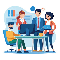 professional-business-people--programmer working vector image on white background