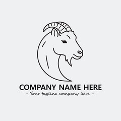 Obraz premium Head of goat illustration black and white for logo company vector image 