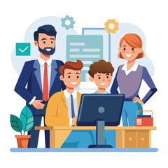 professional-business-people--programmer working vector image on white background