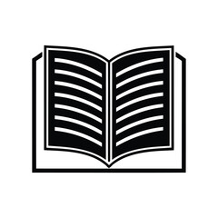 Open Book Silhouette Vector Illustration