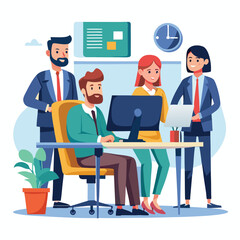 professional-business-people--programmer working vector image on white background