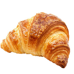 Freshly Baked Croissant on White Background for Culinary Use
