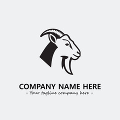 Head of goat illustration black and white for logo company vector image
