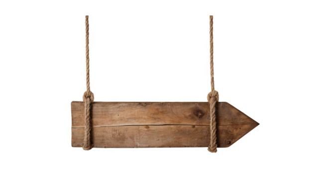 A simple directional arrow sign for navigation, map illustrations, or user interface designs.