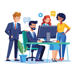 professional-business-people--programmer working vector image on white background