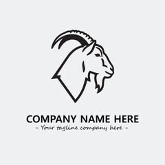 Head of goat illustration black and white for logo company vector image
