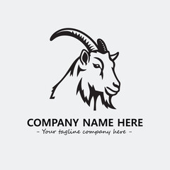 Head of goat illustration black and white for logo company vector image
