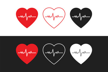 3d red heart with pulse line with magnifier and plus icon. heartbeat 3d or cardiogram, pulse beat measure, cardiac assistance, medical aid and health care. 3d medical vector icon render illustration