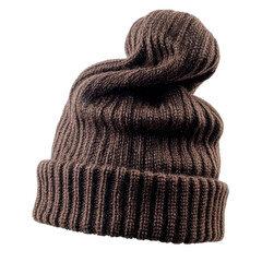 Cozy Brown Knitted Beanie Hat for Winter Fashion and Accessories