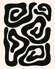 Black abstract circle icon set