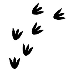 Hand drawn dinosaur footprints 