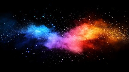 Fototapeta premium Abstract Colorful Powder Explosion on Black Background