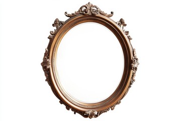 Exquisite Antique Gold Oval Mirror with Ornate Frame