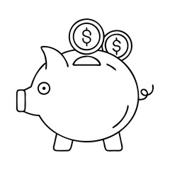 piggy bank icon, piggy bank vector illustration-simple illustration of piggy bank, perfect for piggy bank logos and icons