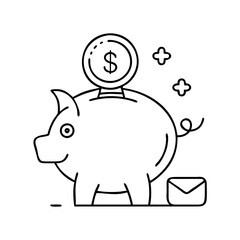 piggy bank icon, piggy bank vector illustration-simple illustration of piggy bank, perfect for piggy bank logos and icons