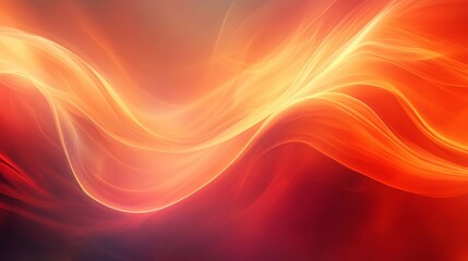 Obraz premium Abstract Orange and Red Glowing Waves Background