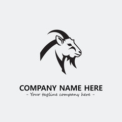 Head of goat illustration black and white for logo company vector image
