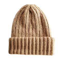 Knitted Beanie Hat in Soft Beige Color for Winter Fashion Wear