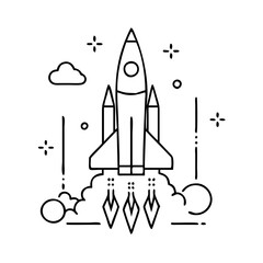 rocket icon, rocket vector illustration-simple illustration of rocket, perfect for rocket logos and icons