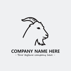 Head of goat illustration black and white for logo company vector image
