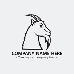 Head of goat illustration black and white for logo company vector image
