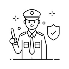 security guard icon, security guard vector illustration-simple illustration of security guard, perfect for security guard logos and icons