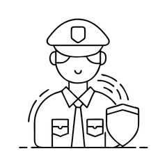 security guard icon, security guard vector illustration-simple illustration of security guard, perfect for security guard logos and icons