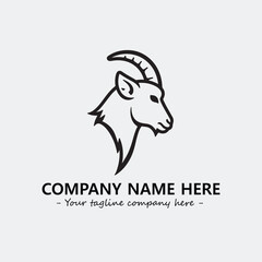 Head of goat illustration black and white for logo company vector image
