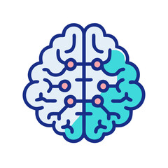  Smart AI Brain Technology Icon