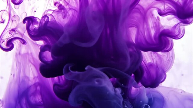  Ethereal waves of ink float in water, blending seamlessly in a surreal, dreamy composition