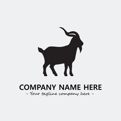 Head of goat illustration black and white for logo company vector image
