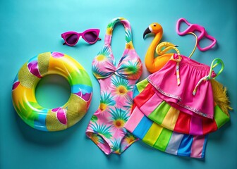 Splash into Summer Fun Colorful Swimsuits Goggles and Floats for a Perfect Day at the Pool or Beach